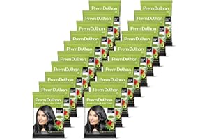 Prem Dulhan Natural Black Henna-Based Hair Color (10 GMS/0.35 Ounce) for Vibrant & LongLasting Results, Natural Black Shade, 