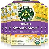 Traditional Medicinals - Organic Smooth Move Senna Chamomile Tea 16 Count (Pack of 6) - Herbal Laxative - Gentle Overnight Re