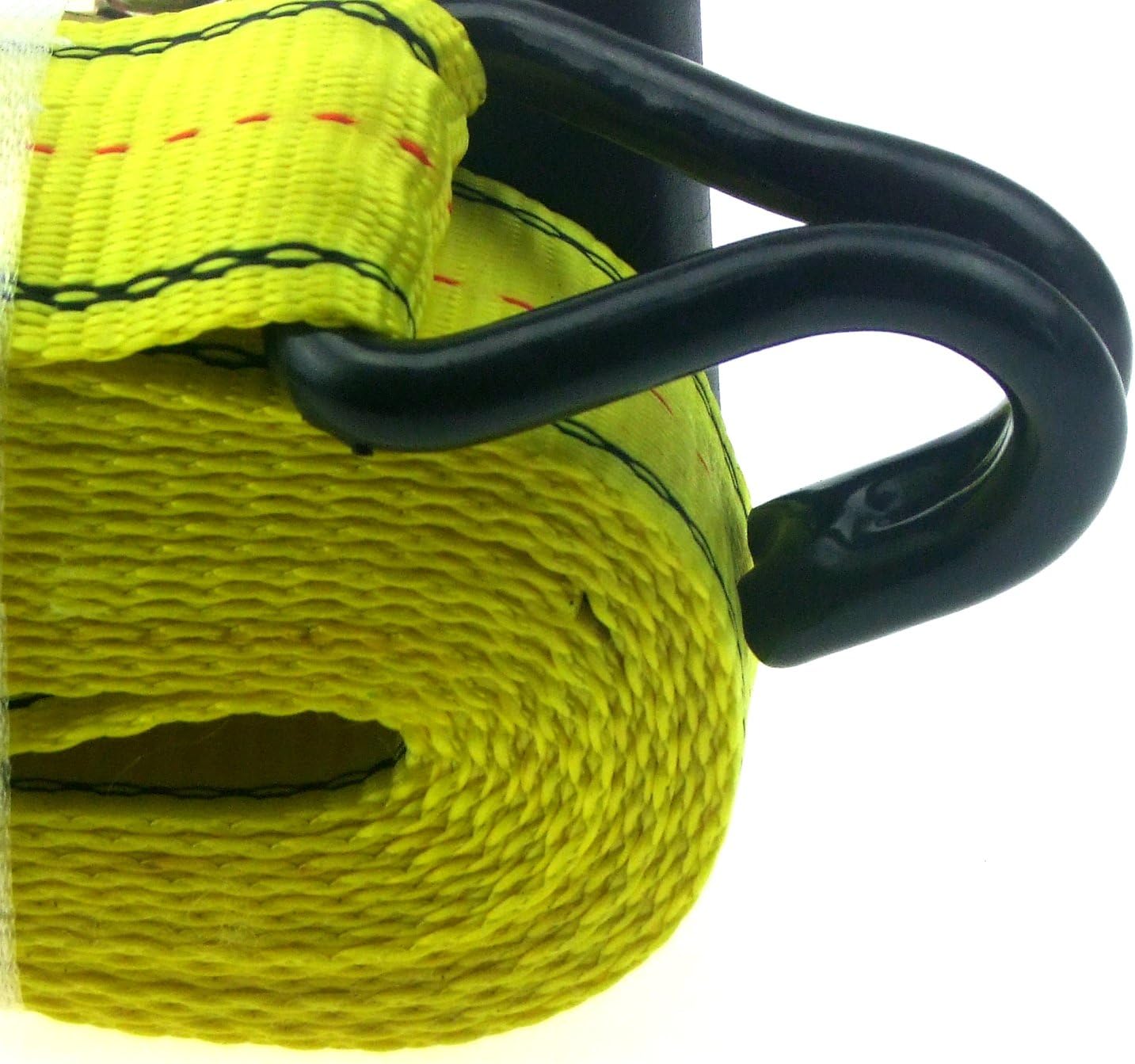 HFS 4pcs 1-1/2 x 15 ft Heavy Duty Ratchet Cargo Tie Down Straps 3000 lbs Dual J-Hooks - - 