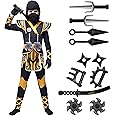Spooktacular Creations Kids Ninja Costume, Child Boy Ninja Outfit Set, Halloween Costume for Toddler Themed Dress Up Party