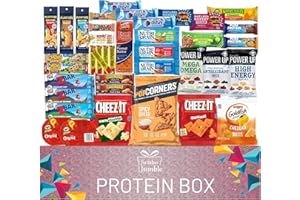Jumbo Jumble Snack Box (40 Count) Protein Gift Care Package Snacks Variety Pack for Adults Teens Kids Men Women College Office Birthday (Protein Set)