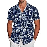 Men's Hawaiian Shirts Funny Printed Summer Button Down Short Sleeve Casual Tropical Shirt