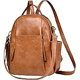 CTTOVIS Small Backpack for Women Designer Leather Mini Backpack Purse Ladies Fashion Roomy Shoulder Handbag (Brown)