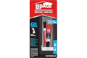 Lepage Super Glue Gel Tube, Clear Superglue, Cyanoacrylate Adhesive Instant Glue, Quick Dry - 2 ml Bottle, 2 Pack