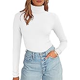 ANRABESS Women's Long Sleeve Turtleneck Shirts Casual Ribbed Basic Tee Slim Soft Thermal Tops 2025 Fall Going Out Clothes
