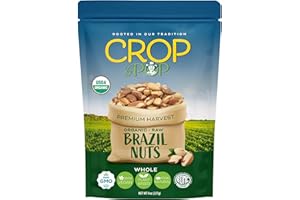 NUT CRAVINGS CROP BY POP - Organic Raw Brazil Nuts (8 Oz - 1 LB) Packed Fresh in Resealable Bag - USDA Organic, Non GMO - Naturally Grown, Vegan, Kosher
