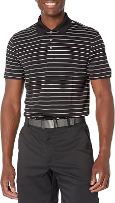 Polo de Golf, Manches Courtes, Coupe Ajustée, Séchage Rapide Homme, Anthracite Rayure Polo, M