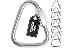 DAJOUJS Triangle Carabiner Clips for Slackline - Heavy Duty Stainless Steel Quick Link Chain Connector - 4/6 /8 Pack