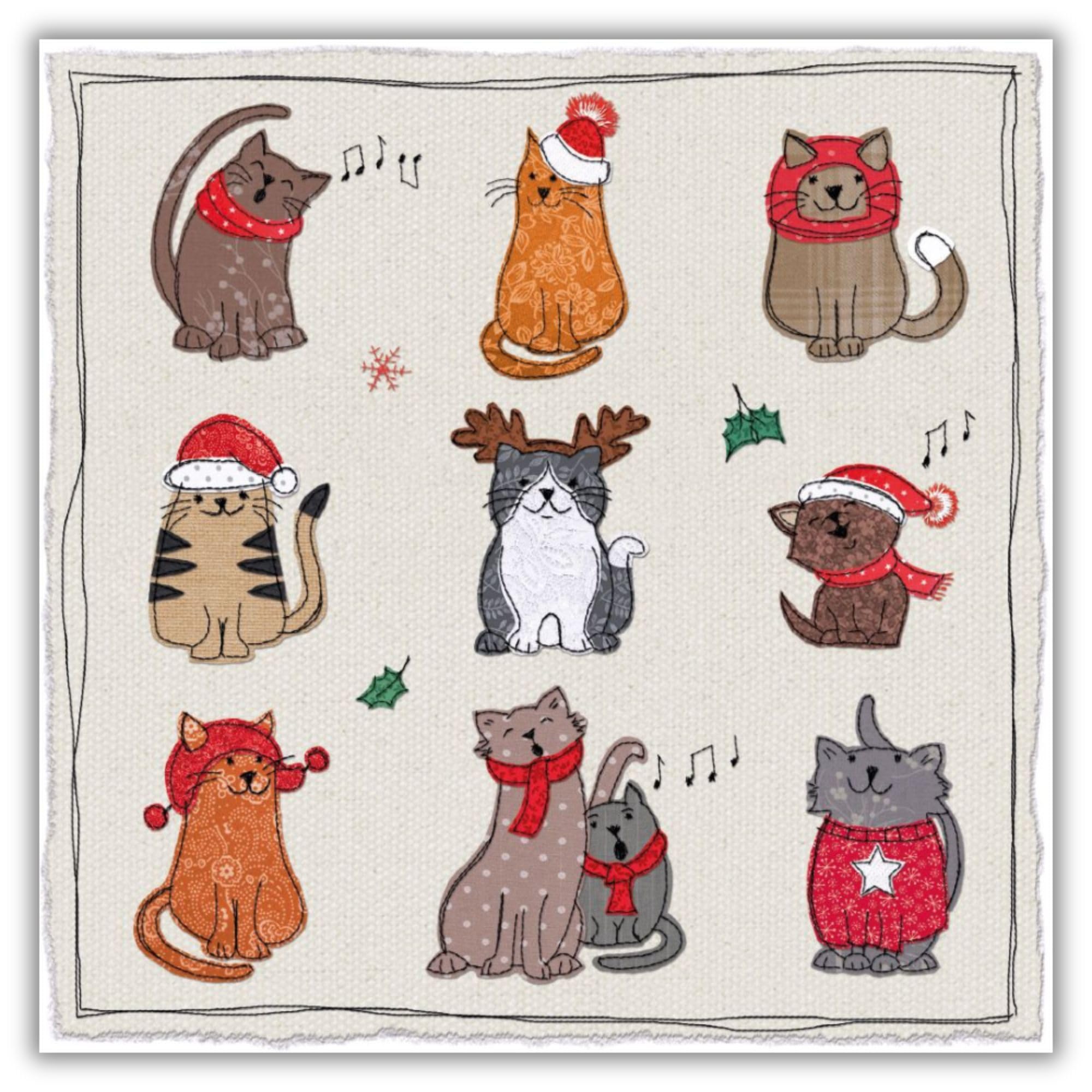 Museums & Galleries Charity Christmas Cards - We Wish You A Meowy Christmas! Cats - Eco-Friendly and Recyclable - Pack of 8 Cards
