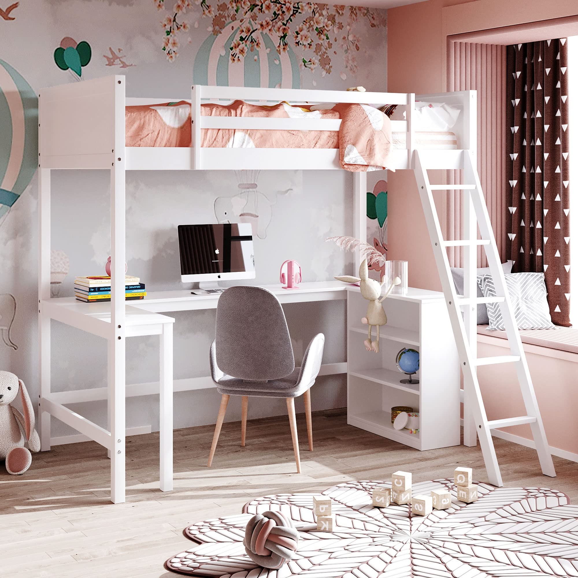 Harper & Bright Designs Twin Size Loft Bed with