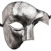 KEFAN Mens Mask Masquerade Mask Phantom of The Opera Half Face Mask