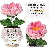 HEXMOZ Get Well Gifts for Women - Encouragement, Feel Better Soon, Cheer Up, Wellness, Inspirational, Christmas Ideas - Emotional Support Handmade Collectible Peony Doll Life is Tough - Desk Decor