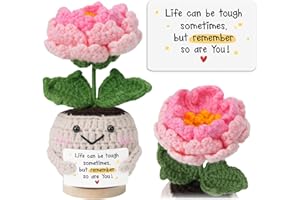 HEXMOZ Get Well Gifts for Women - Encouragement, Feel Better Soon, Cheer Up, Wellness, Inspirational, Christmas Ideas - Emotional Support Handmade Collectible Peony Doll Life is Tough - Desk Decor