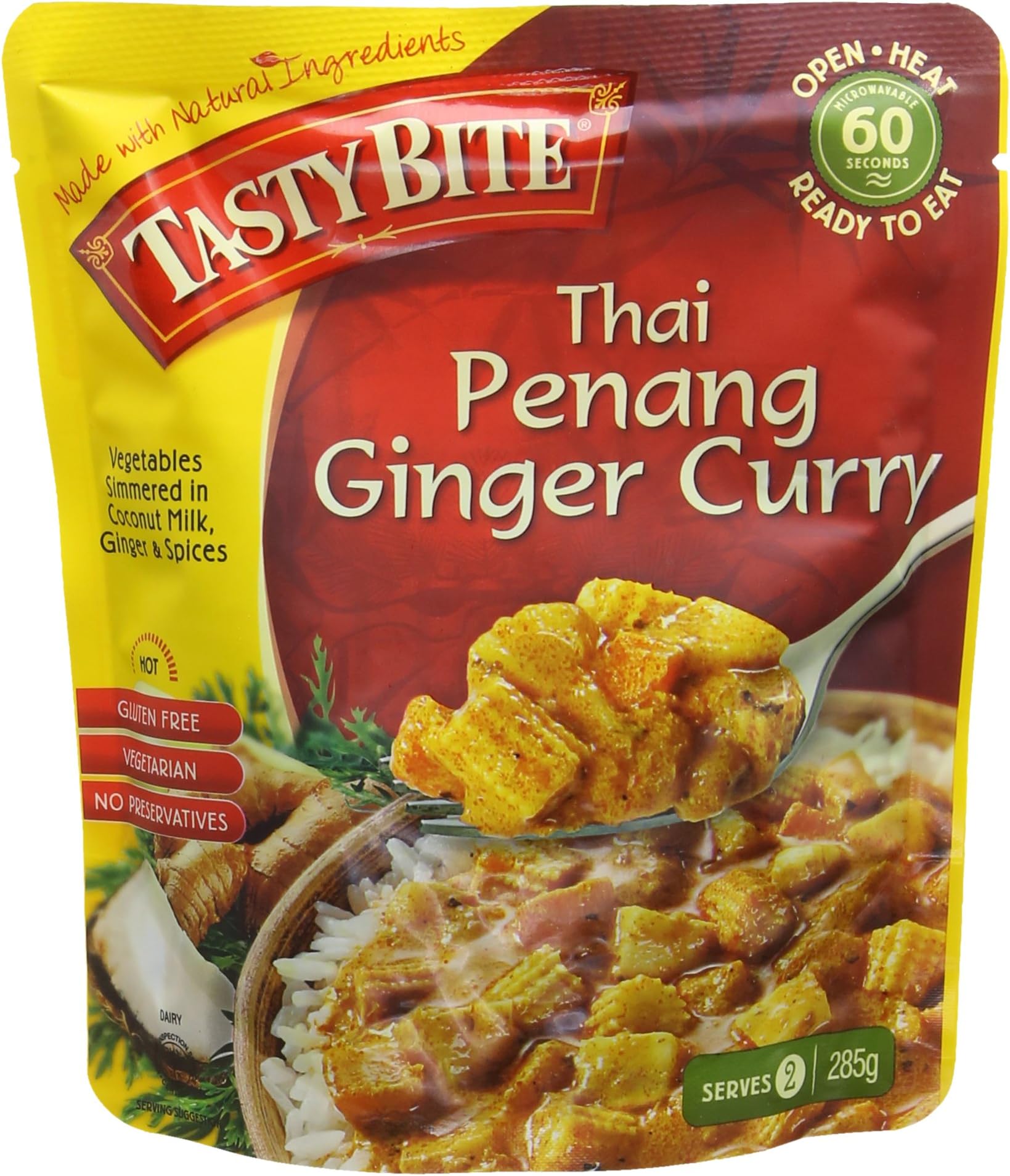 Tasty Bites Thai Penang Ginger Curry 285 g (Pack of 6)