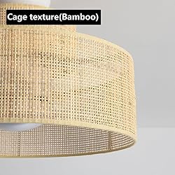 22” Bamboo DC Dimmable Ceiling Fan with Light and