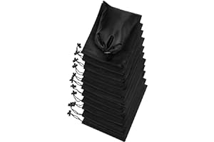 PALTERWEAR Drawstring Bag with Toggle - Nylon Cinch and Ditty Pouch for Travel Office Storage (6 x 8 Inch, 12 pack, Black)