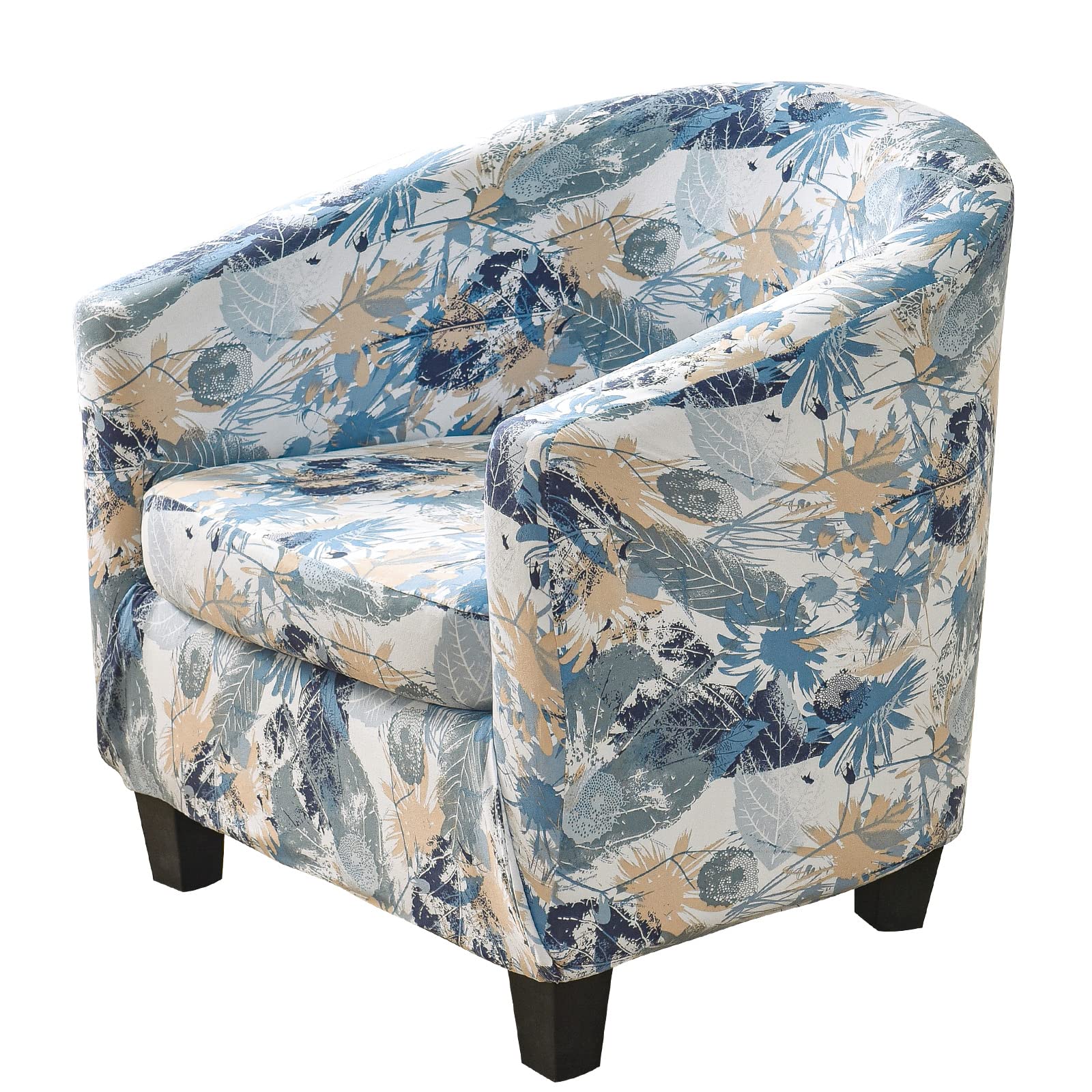 ele ELEOPTION Tub Chair Covers 2 Piece Set - Upgraded IN 1 Design Bucket High Stretch Printed Soft Club Armchair Slipcovers Cafe Bar Office Reception (Print 23), One Size, (WBYT)