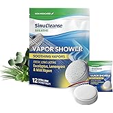 Sinucleanse Vapor Shower Steamers, All Natural Eucalyptus, Mint & Lemongrass Aromatherapy, 12 Extra Large Vapor Shower Tablets, Relaxation and Spa Gifts for Women and Men, Made in USA