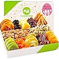 NUT CRAVINGS Gourmet Collection - Easter Treats, Dried Fruit & Mixed Nuts Gift Basket in White Gold Box (12 Assortments) Arrangement Platter Bday Care Package, Healthy Kosher