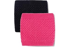 XFUEL Kids Neck Warmer, Knitted Winter Neck Gaiter for Boys Girls Fleece Lined Infinity Scarf for Cold Weather