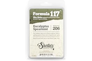 Shortie's Candle Company Eucalyptus Spearmint Wax Melts - Formula 117-1 Highly Scented 3 Oz. Bar - Made with Essential & Natural Oils - Fresh & Clean Air Freshener Cubes Collection