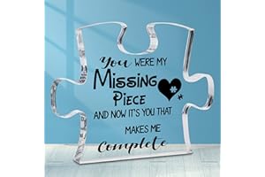 Moyel Anniversary Decor for Him or Her Funny Romantic Puzzle Acrylic Plaque Gifts for Boyfriend Girlfriend Wife Husband Valen