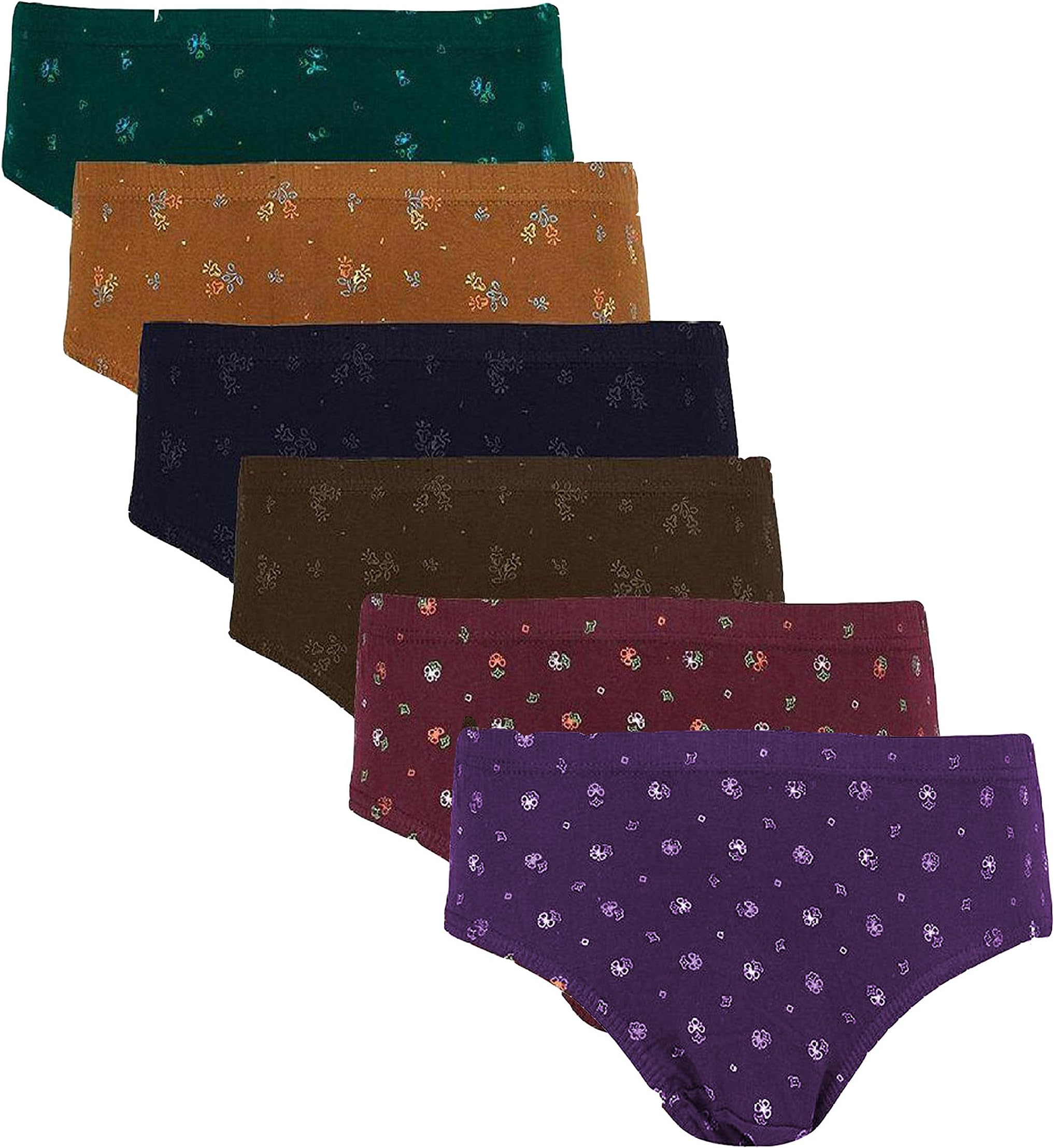 DIXCY Womens Hipster Cotton Printed Panties (Combo o f 6)