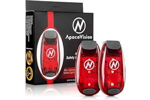 APACE VISION LED Safety Light (2 Pack) - Clip On Strobe/Running Lights for Runners, Dog, Bike, Walking, Boat, Kayak, Stroller and More - High Visibility Accessories for Your Reflective Gear, Bicycle