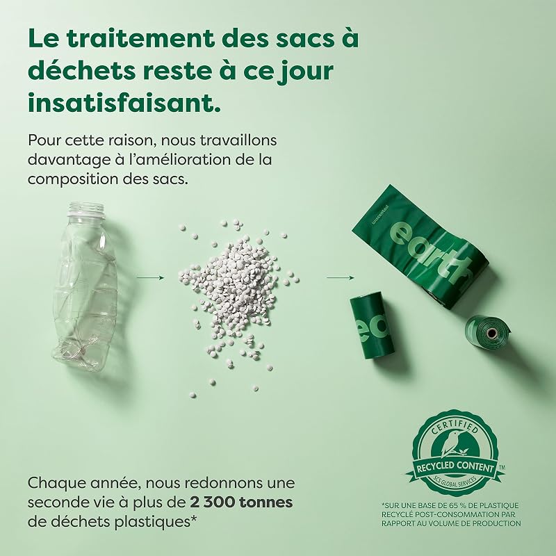 Sacs à crottes pour chiens, sacs étanches et extra épais, recharges en rouleaux, sans parfum, 120 sacs