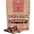Vital Essentials Freeze Dried Raw Chicken Hearts Cat Treats | Single Ingredient | Premium Quality | Grain Free, Healthy Treat