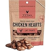 Vital Essentials Freeze-Dried Raw Cat Treats, Chicken Hearts Treats, 0.8 oz