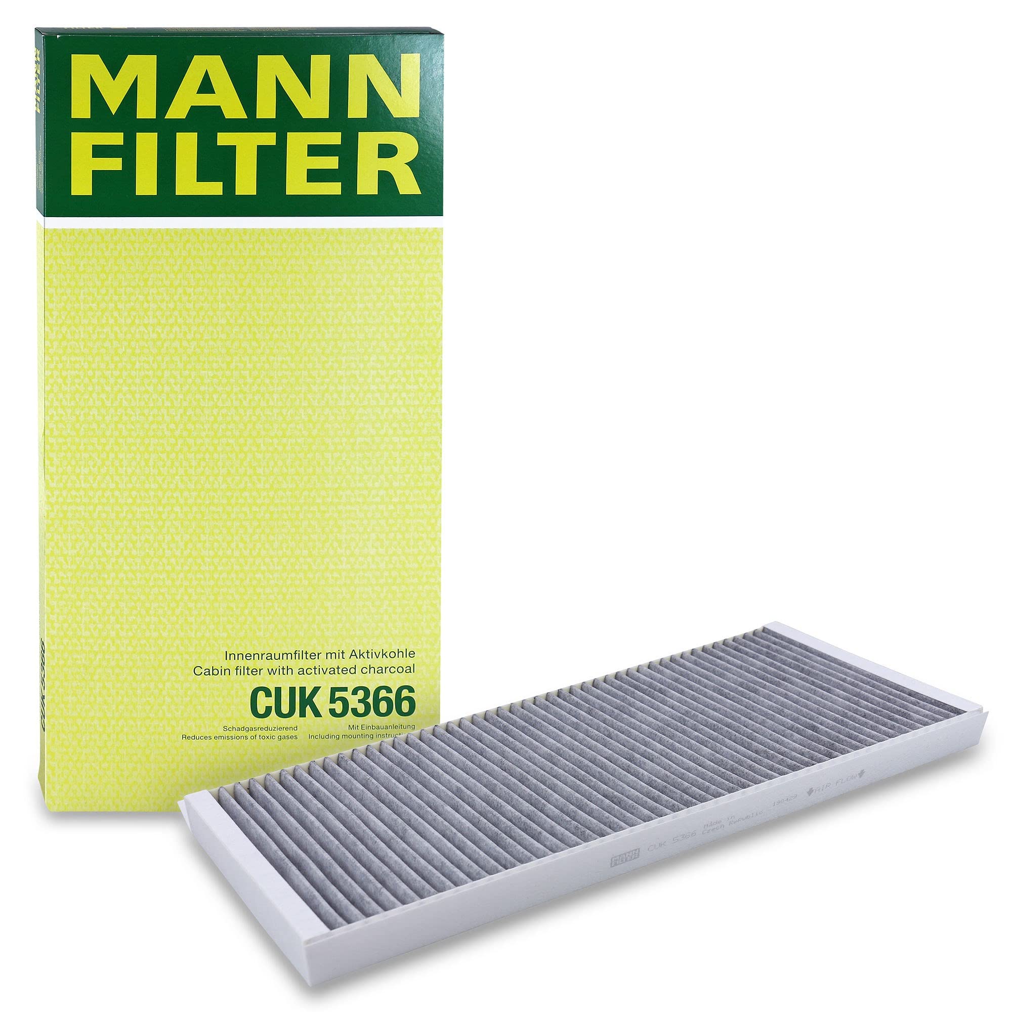 MANN-FILTER CUK 5366 Cabin Air Filter - Pollen Filter with Activated Carbon - for Cars + Transporters