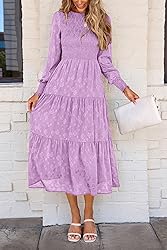 PRETTYGARDEN Women's Fall Spring Midi Dress Long
