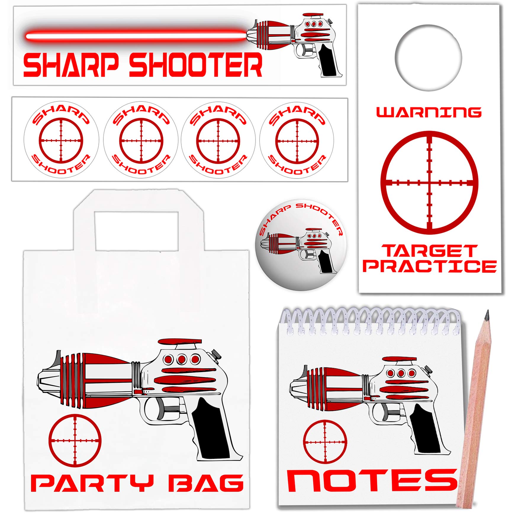 AK Giftshop Laser Tag Party Bags with Fillers (12 Sets)