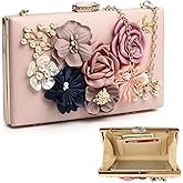 Clutch Purses for Women, Evening Clutch Clutch Purses for Women Formal, Banquet Bag with Floral Decoration, Gatherings