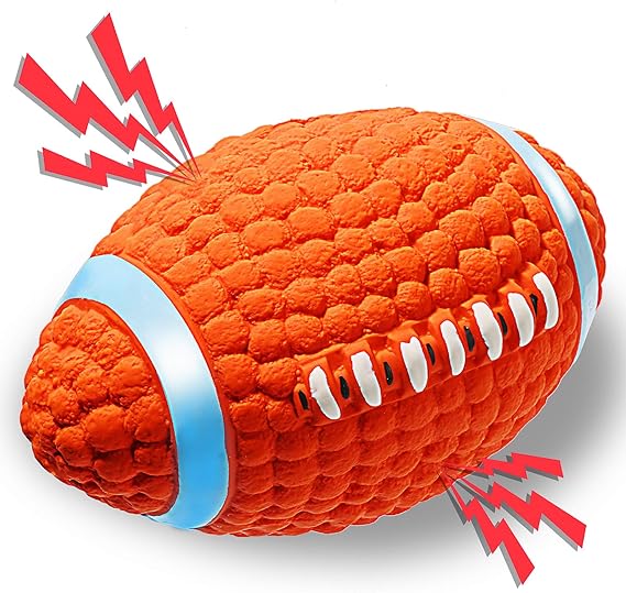 ACE2ACE Hunde Quietschendes Rugby, Robust Langlebig Kauspielzeug Mit