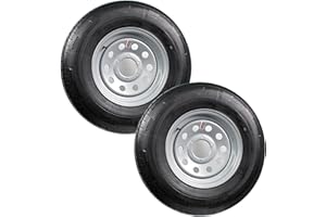 eCustomrim 2-Pack Radial Trailer Tire Silver ST235/80R16 Load Range E 6 Lug Modular Wheel Rim - 6 Year Warranty w/Free Roadside