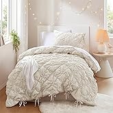 Intelligent Design Twin Comforter Set – Ivory Lily Puffy Floral Shabby Chic Boho Bedding for Girls, Ultra-Soft, Lightweight & All-Season, Twin