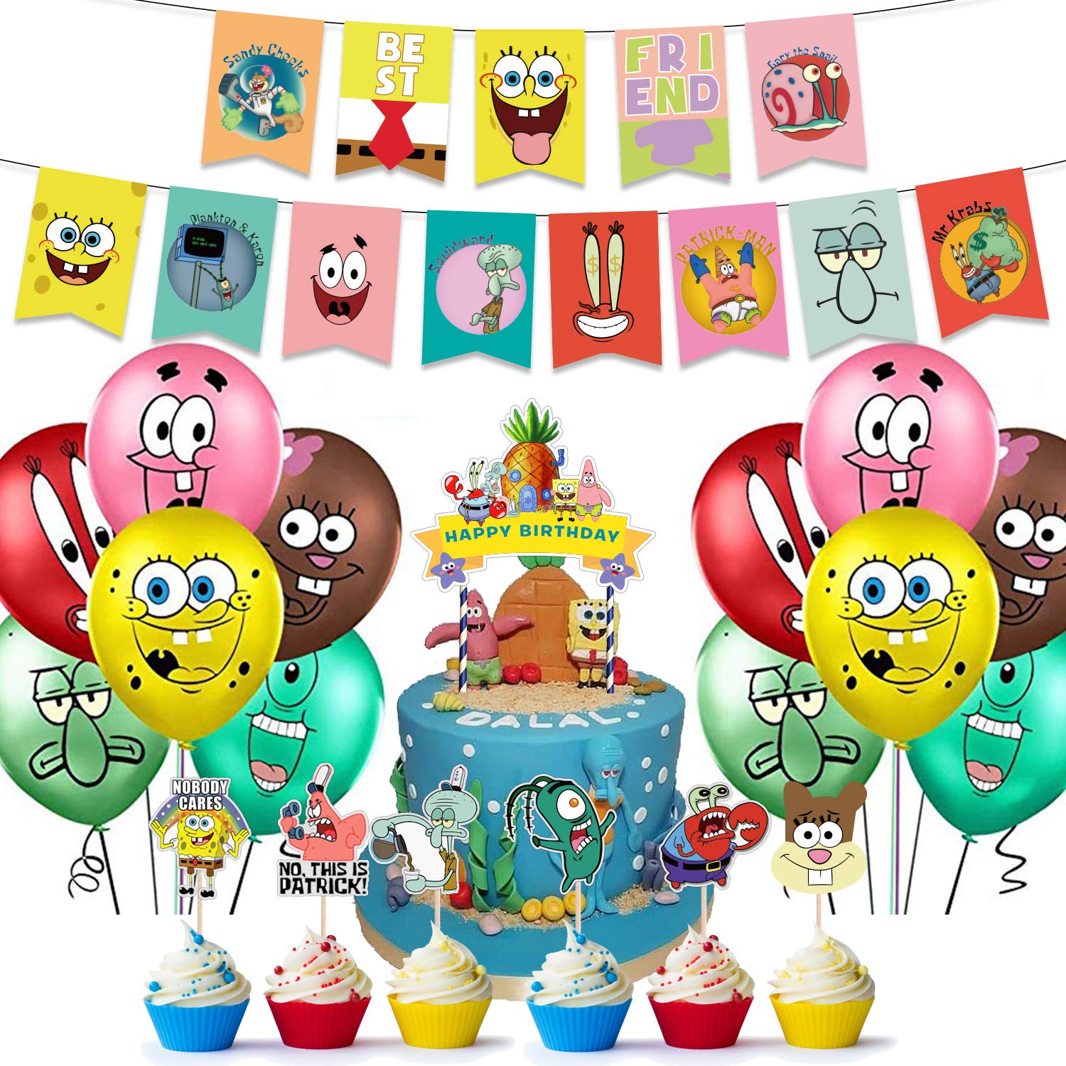 Spongebob Birthday Party Supplies Spongebob Decorations Include Cake ...