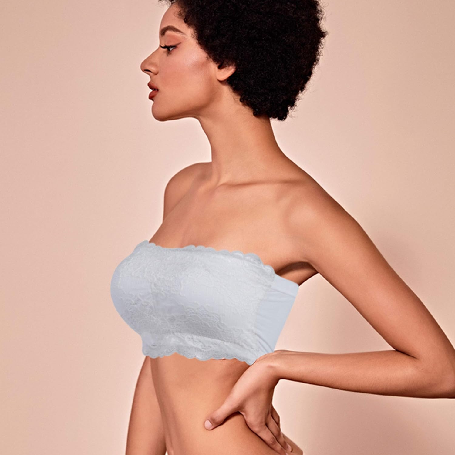 DD DEMOISELLE Women's Strapless Bralette Seamless Bandeau Stretchy Removable-Padded Bandeau Tube Top Bra 1 Pack at  Women’s Clothing store