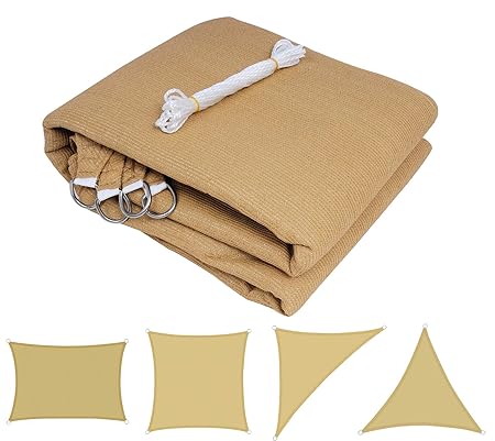 HOLISTAR Sonnensegel, Sonnenschutz Garten Balkon Terrasse Polyester wasserabweisend Schattenspender Sand
