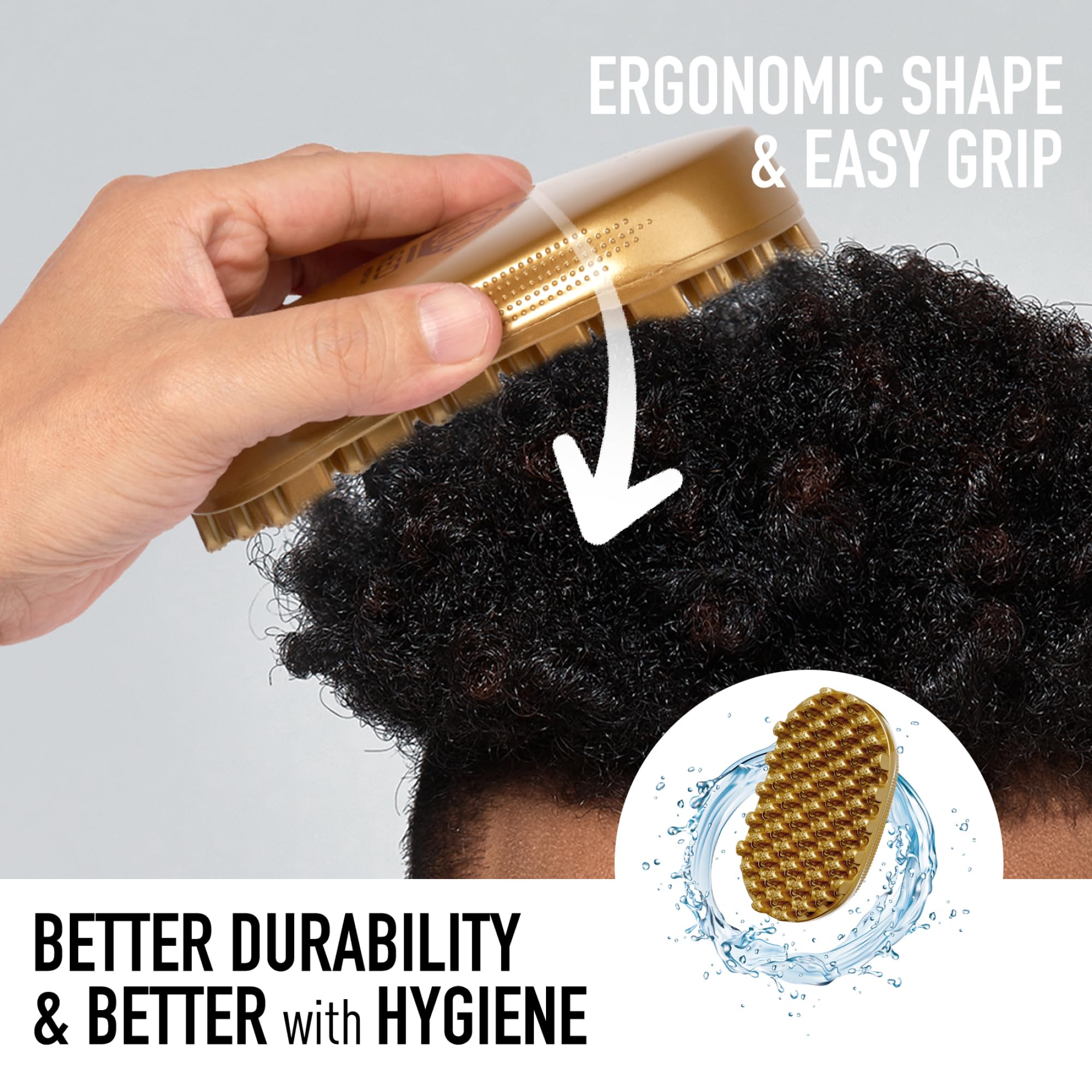 Red by Kiss Bow Wow X Twist King Luxury Twist Styler Washable and Durable Twist Brush for Afro Curl- Slim and Dense (Gold)