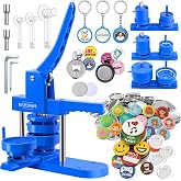 Button Maker Machine 1+1.25+2.5 Inch Pin Maker Kit - Multiple Size Molds, 500 Buttons, 15 Fridge Magnets, 15 Bottle Openers, 15 Keychains, Cutters, and 500+ Button Designs for DIY Crafts