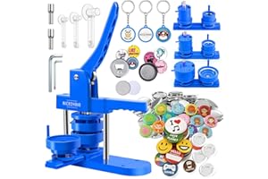 NICE2HAVE Button Maker Machine – Multiple Size Molds– Pin Maker Machine Kit w/ 500 Buttons, 15 Fridge Magnets, 15 Bottle Openers, 15 Keychain Buttons, Cutters & 500+ Button Designs for DIY Crafts