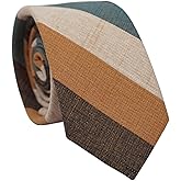 BELLUNO 2.5 inch Skinny Ties for Men, Solid Cotton Linen Neckties