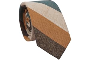 BELLUNO 2.5 inch Skinny Ties for Men, Solid Cotton Linen Neckties