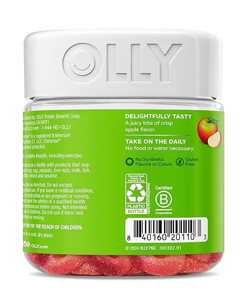 OLLY METABOLISM GUMMY RINGS, APPLE CIDER VINEGAR, VITAMIN B12, CHROMIUM, ENERGY AND DIGESTIVE HEALTH, CHEWABLE SUPPLEMENT, APPLE FLAVOR – 30 COUNT
