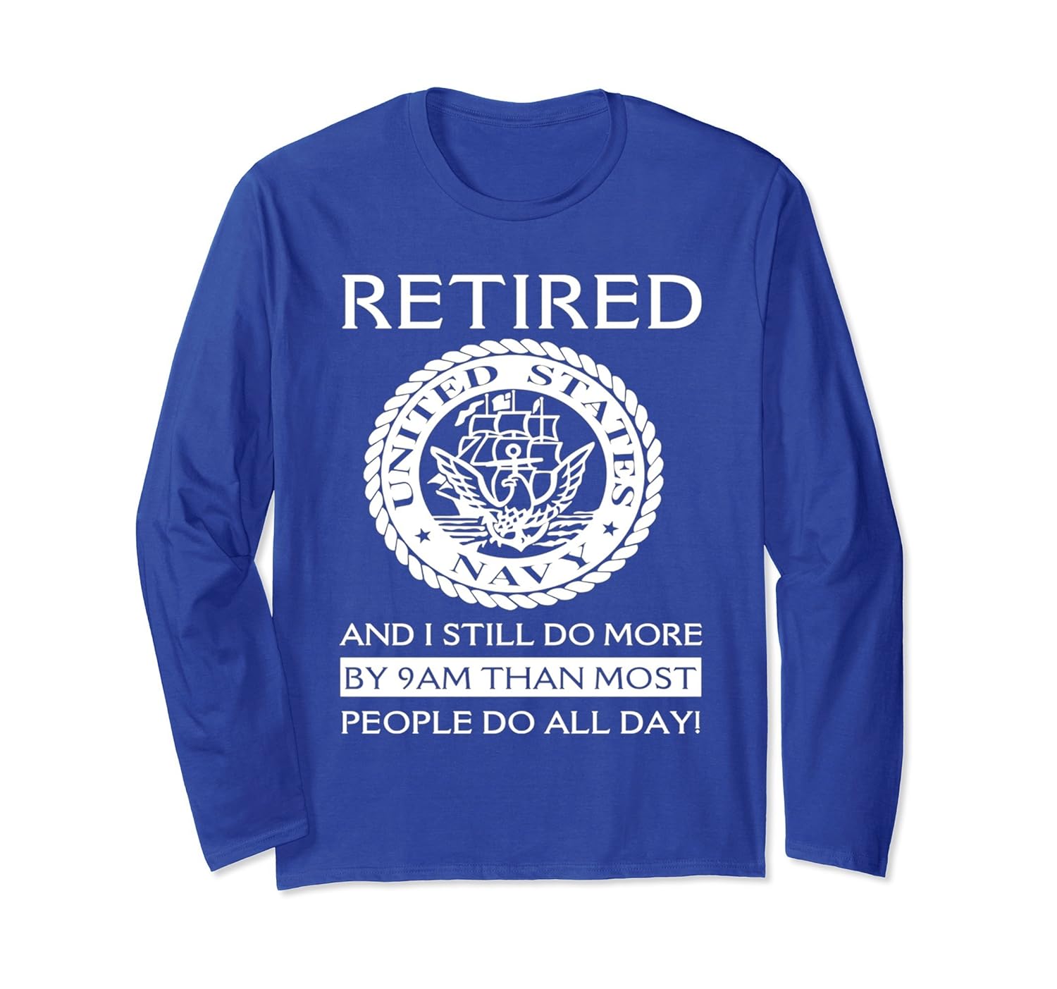 Retired Navy Veteran Long Sleeve T Shirt-anz