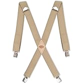 Dickies Men’s 1-1/4" Solid Straight Clip Suspender – Adjustable Fit, Heavy-Duty Clips