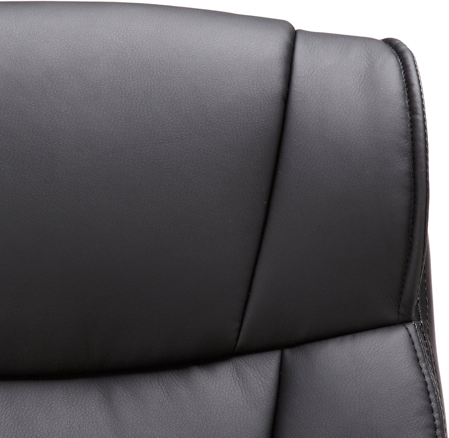Basics Leather-Padded, Adjustable, Swivel Office Desk Chair with Armrest, Black: Furniture & Decor